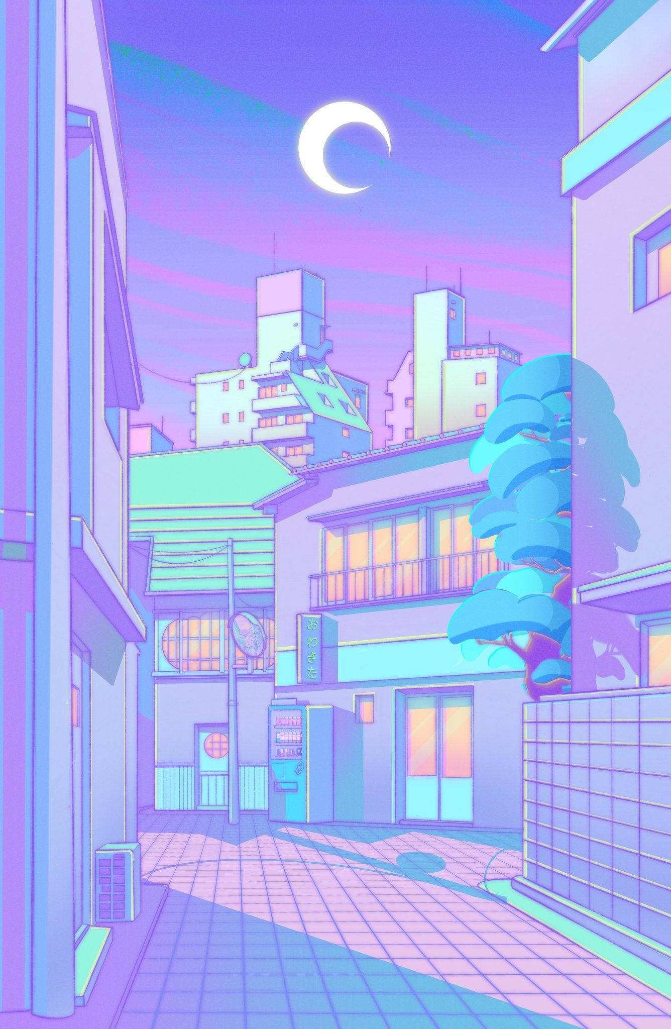 Kalsadang Pastel na Lila ng Hapon Wallpaper