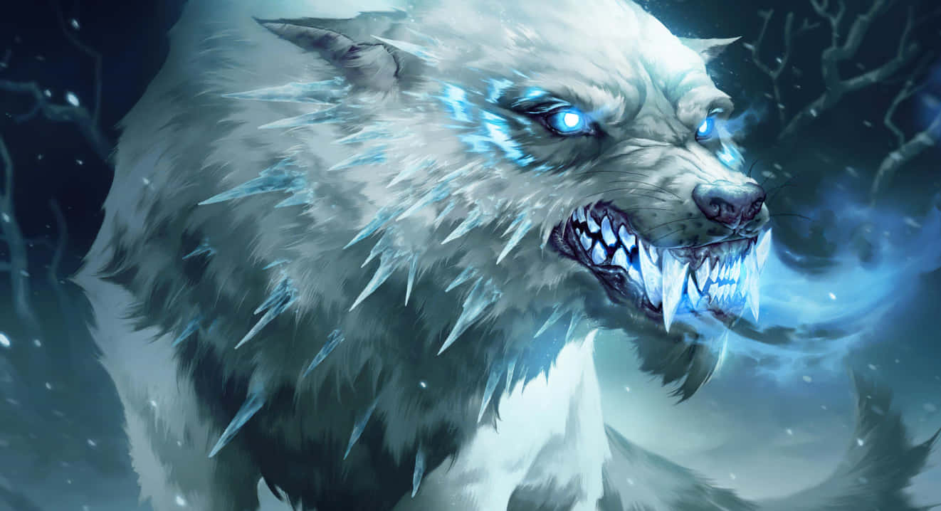 Kamangha-manghang Galaxy Wolf Laban sa Cosmic Background Wallpaper