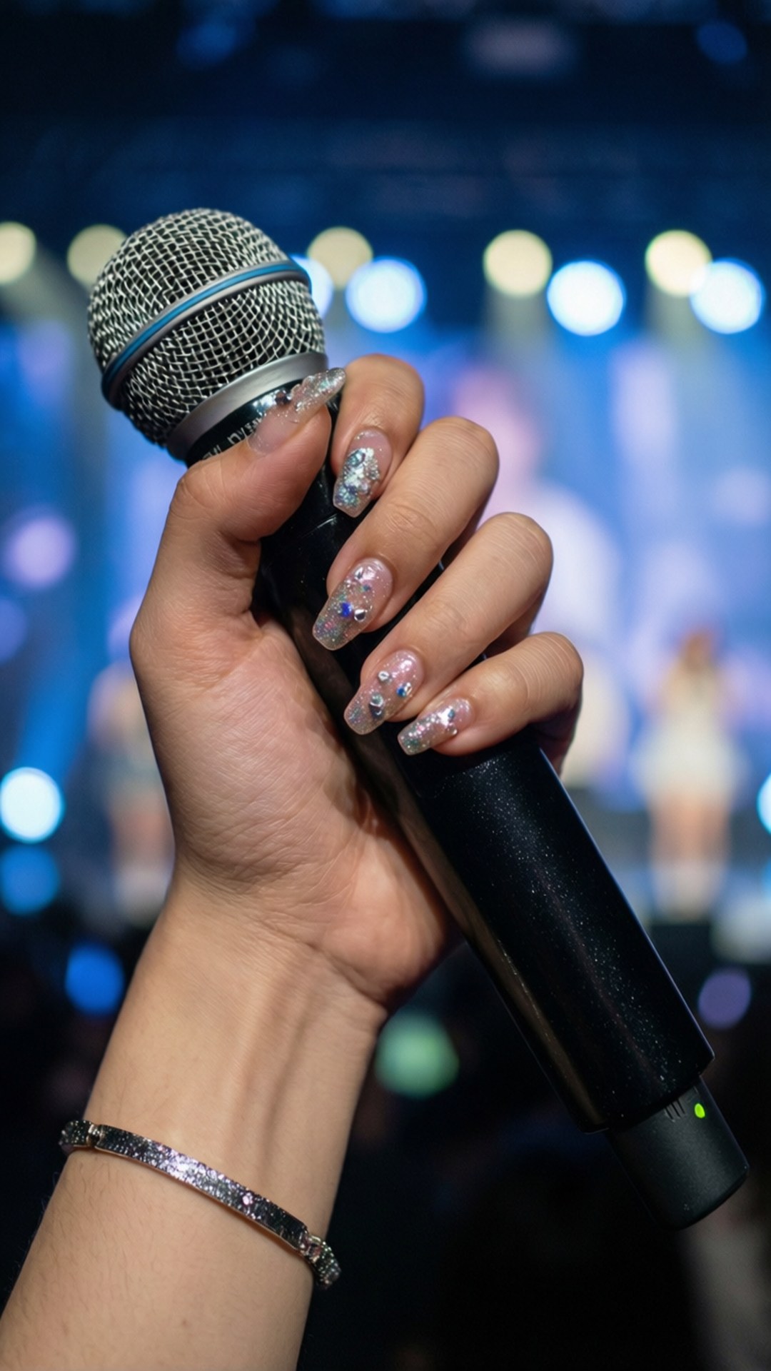 Kamay ng Kpop Idol na may Mikropono Wallpaper