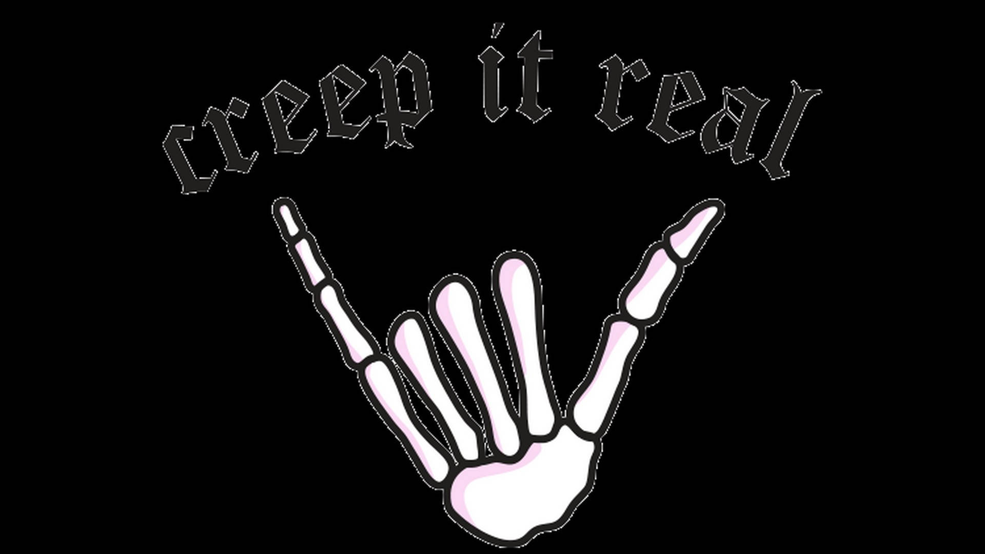 Kamay ng Skeleton na Cute Aesthetic para sa Halloween Wallpaper