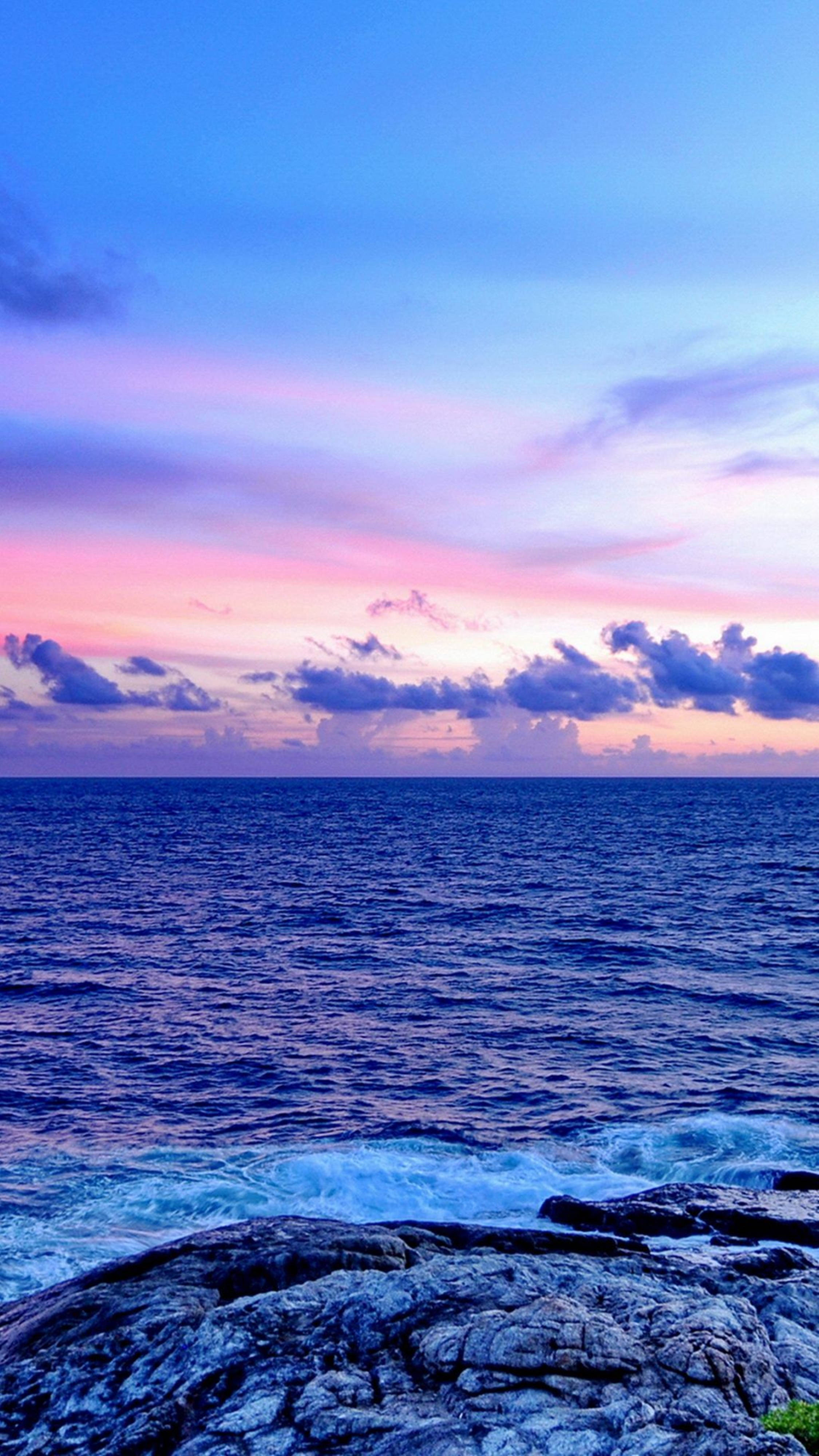Karagatang Pastel Blue 4K para sa Mobile Wallpaper