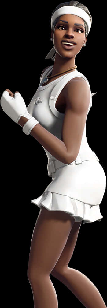 Karakter na Nakasuot ng Tennis Outfit sa Fortnite Wallpaper