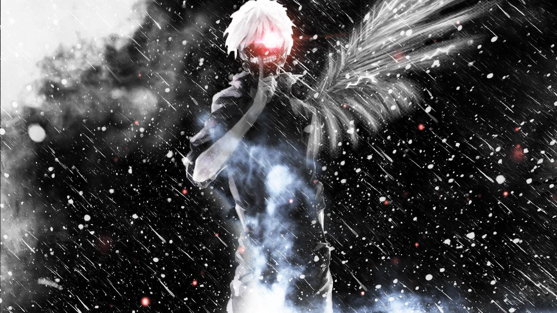 Karakter ng Tokyo Ghoul na si Ken na may Kumikinang na Mata Wallpaper