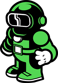 Kartun Astronot Hijau Wallpaper