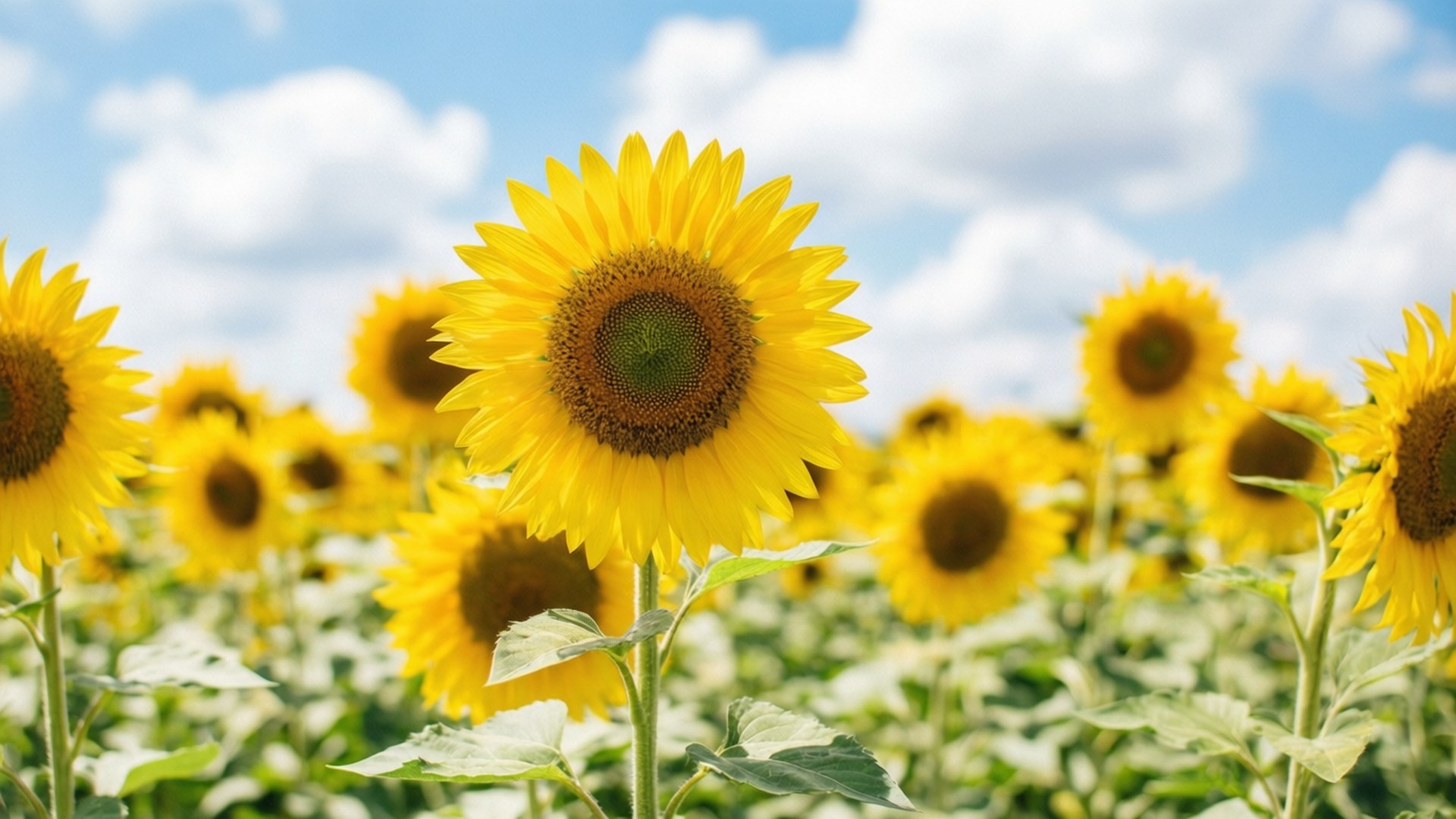 Kasiyahan ng Sunflower Field Wallpaper
