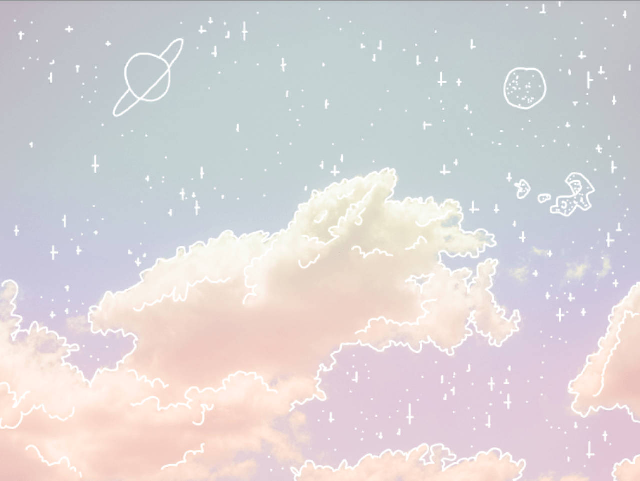 Katahimikan sa Malambot na Estetika - Tahimik na Pink na Ulap Wallpaper