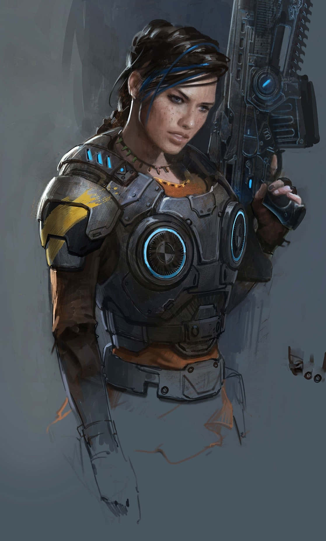 Kate Diaz Concept iPhone XS Gears Of War 5 Background Wallpaper