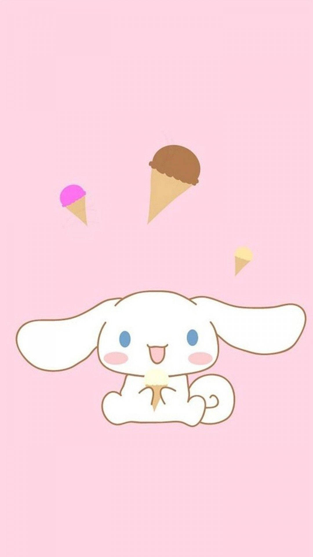 Kawaii HD Cinnamoroll Kumakain ng Ice Cream Wallpaper