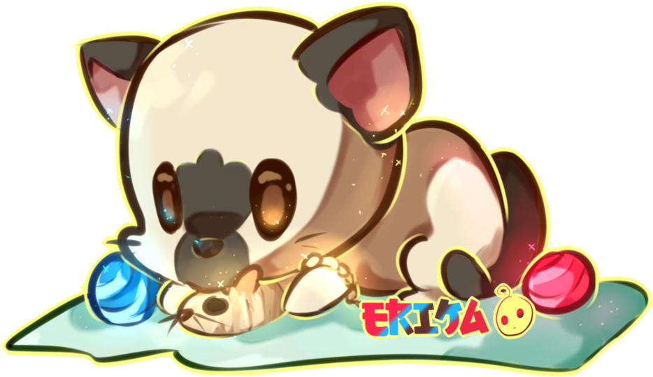 Kawaii na Pusa na Naglalaro ng mga Bola ng Sinulid Wallpaper