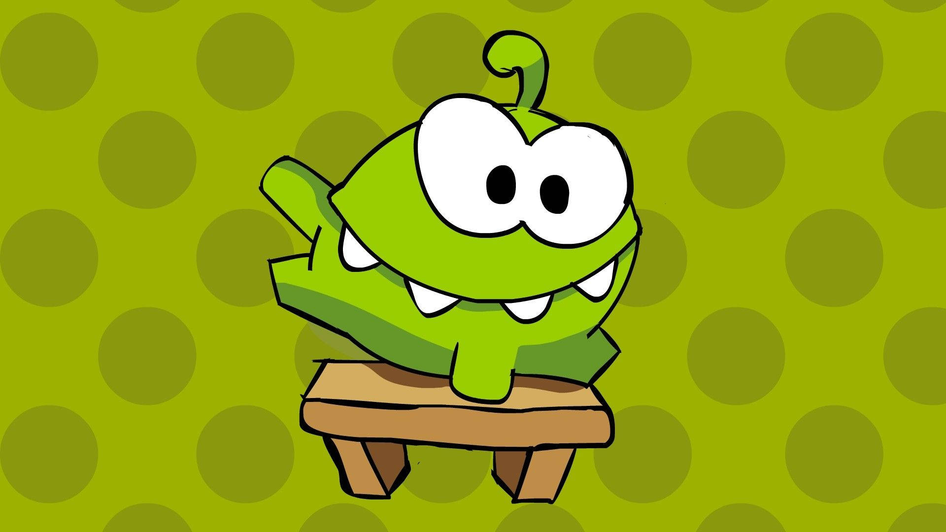 Kawaii Palaka na May Berdeng Polka Dots Wallpaper