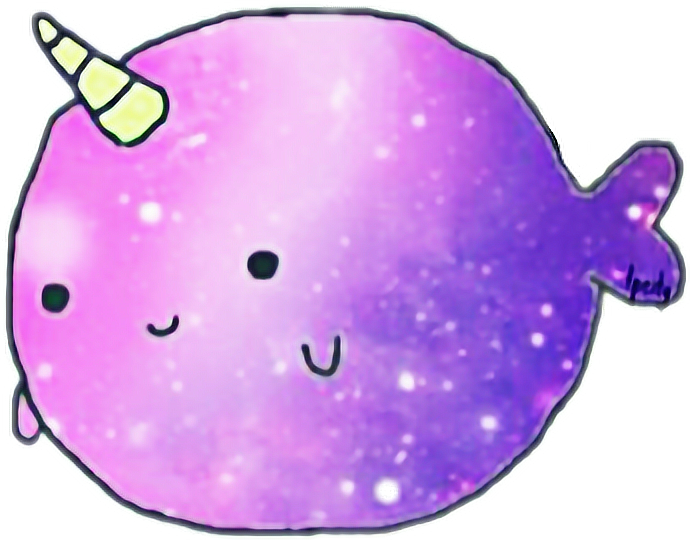 Kawaii Purple na Narwhal Cartoon Wallpaper