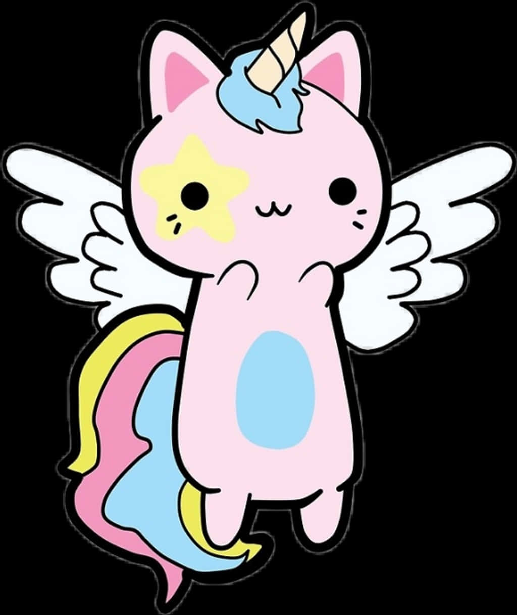 Kawaii_ Unicorn_ Pusa_ na May_ Pakpak.PNG Wallpaper