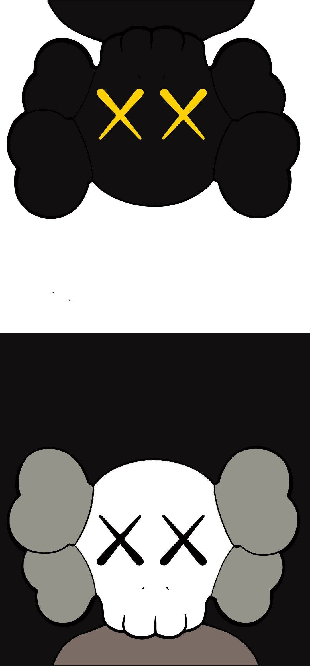 KAWS Black And Grey Companions Wallpaper