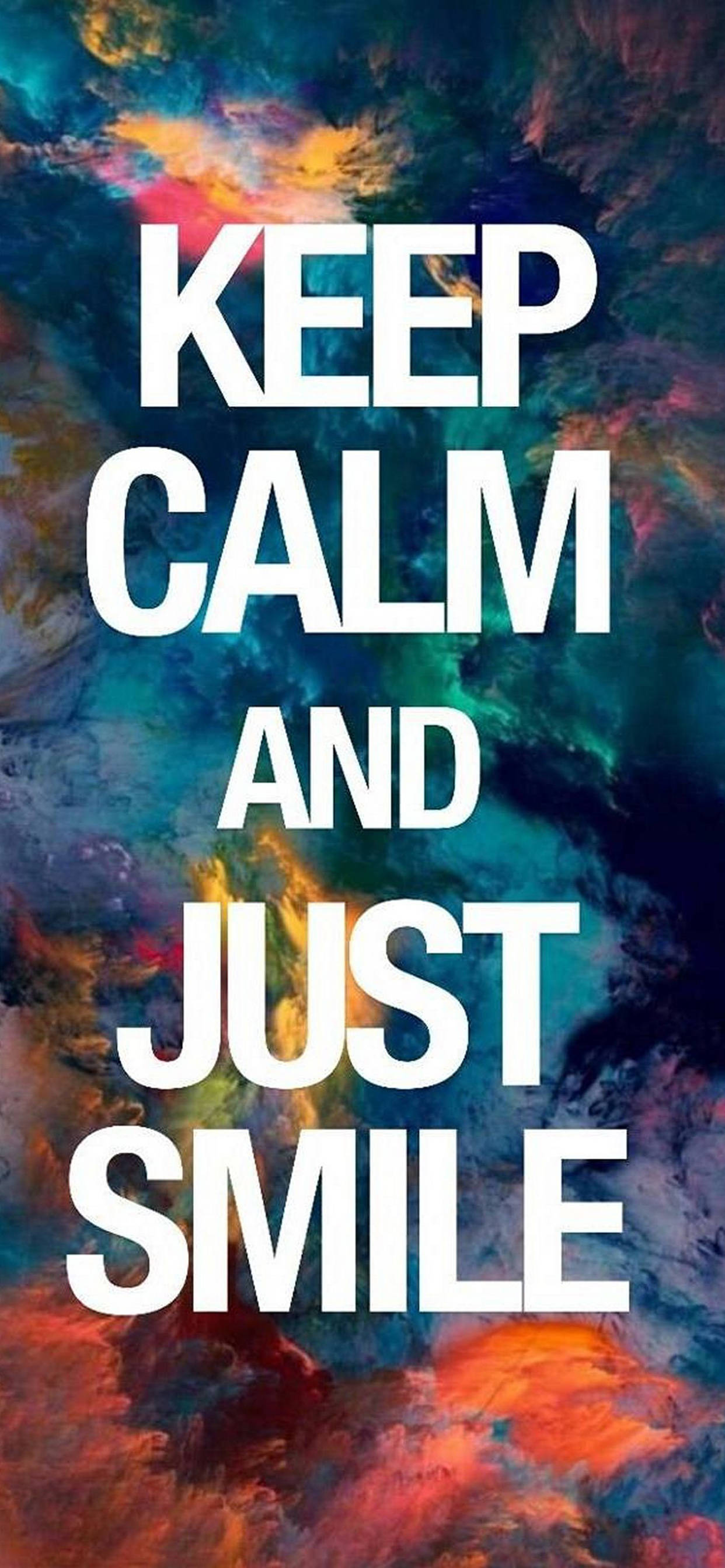 Keep Calm Just Smile Motivational iPhone Wallpaper