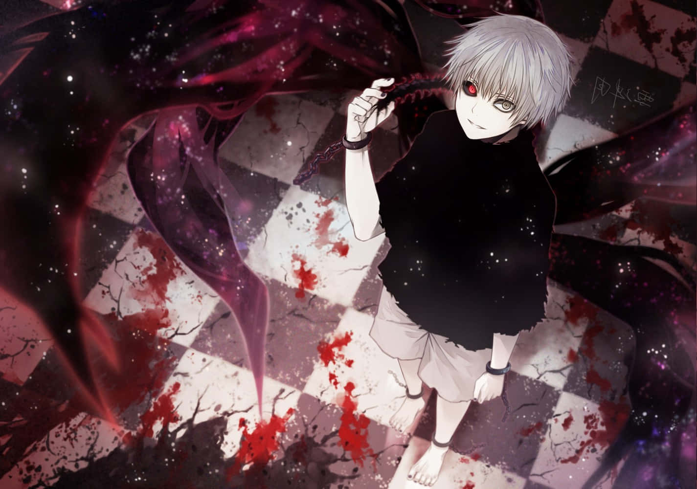 Ken Kaneki na anyong Centipede mula sa Tokyo Ghoul Anime Wallpaper