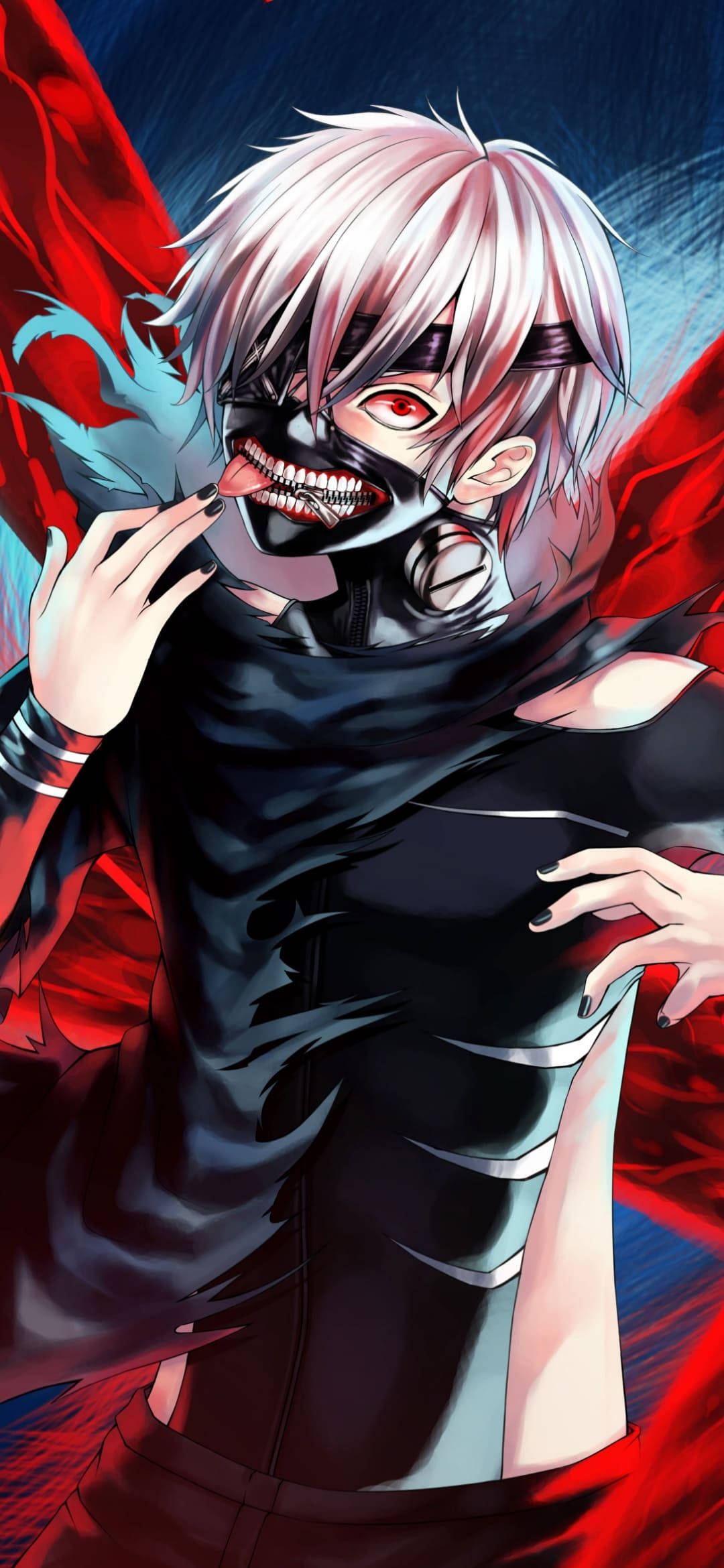 Ken na Dila Labas Tokyo Ghoul iPhone Background Wallpaper
