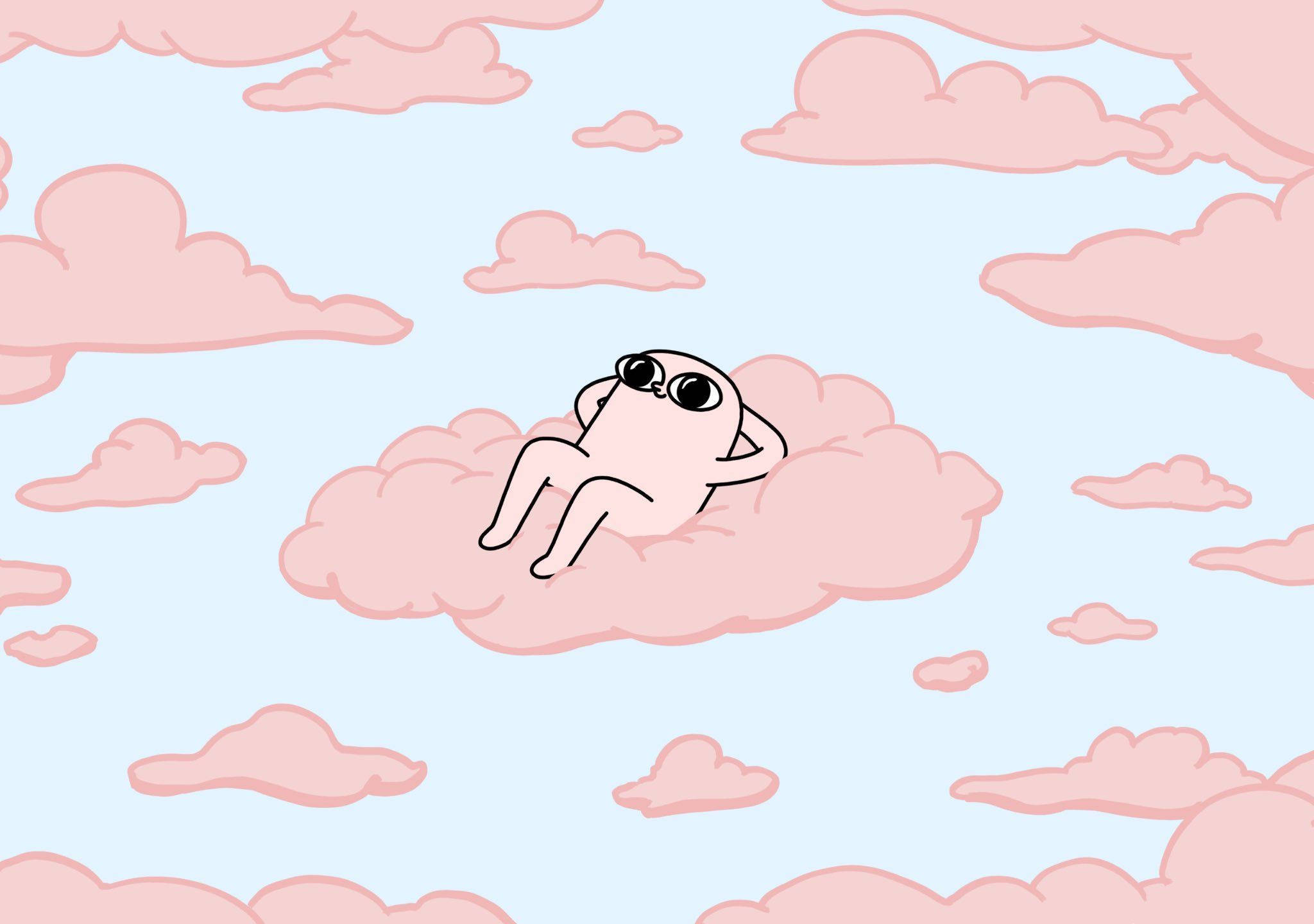 Ketnipz Nagpapahinga sa Mga Pink na Ulap Pinterest Aesthetic Wallpaper