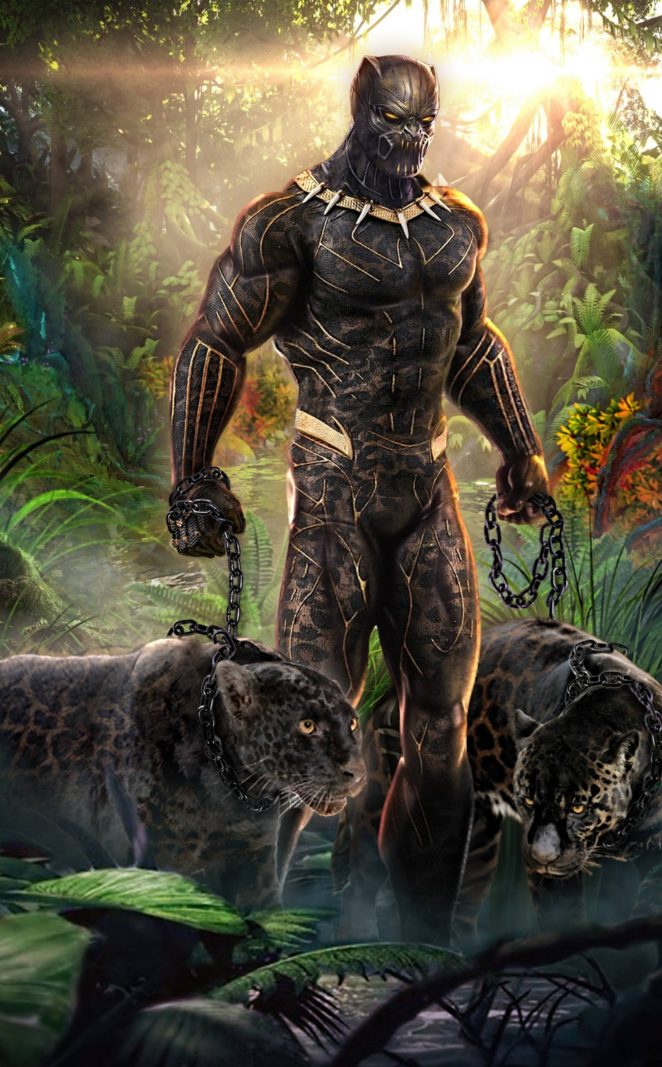 Killmonger at Dalawang Jaguar Wallpaper