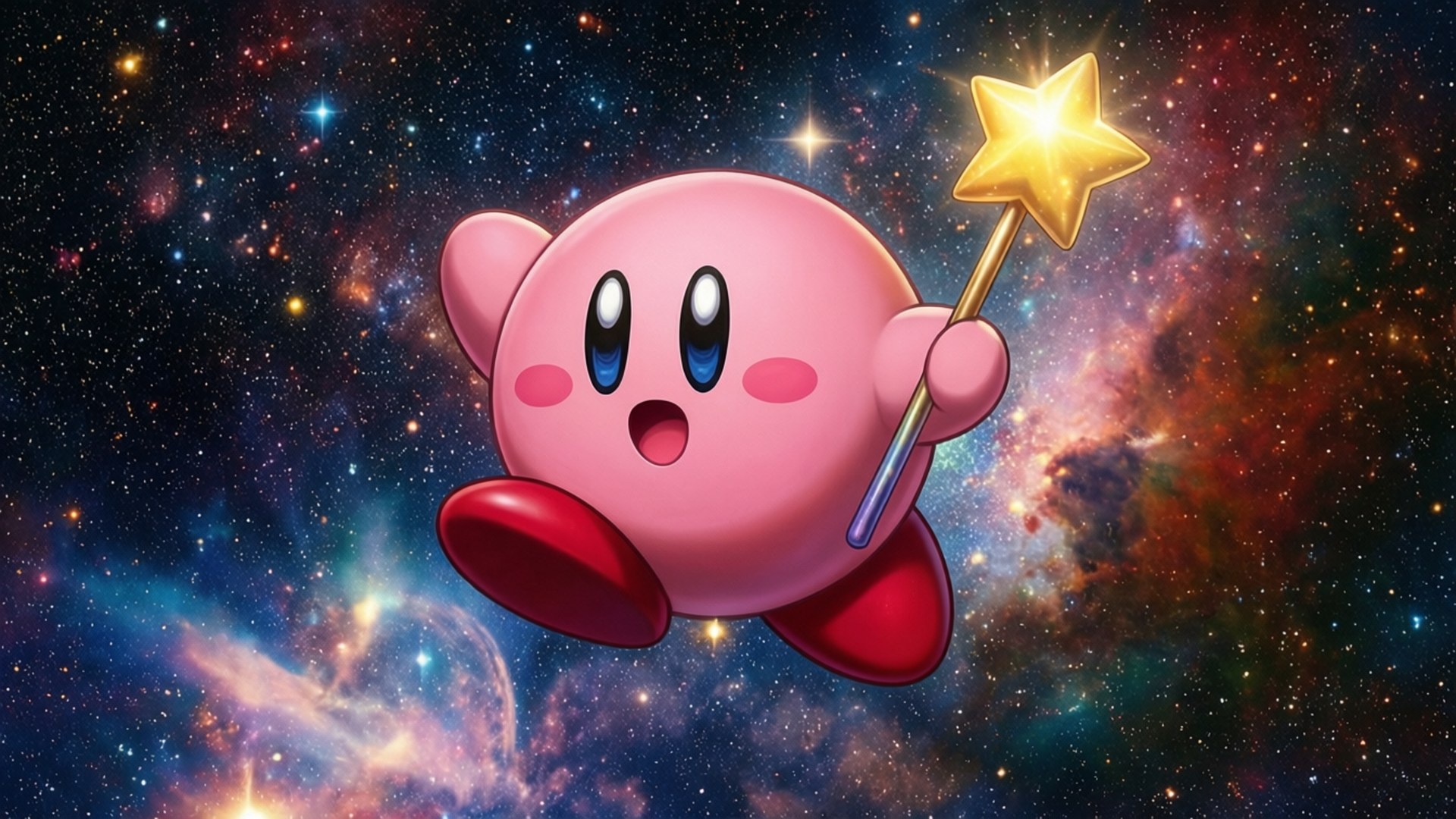 Kirby na Lumilipad sa mga Bituin Wallpaper