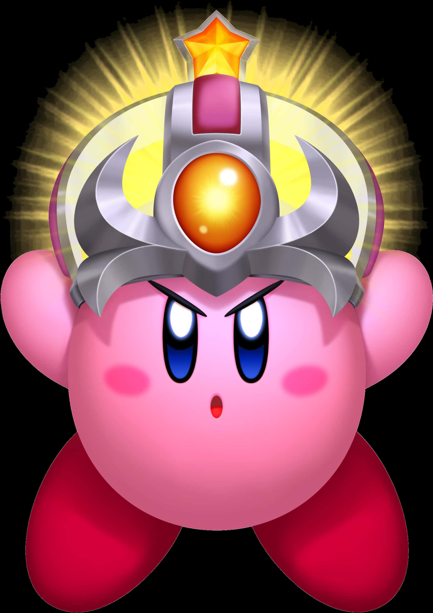 Kirby na may Star Rod Helmet Wallpaper