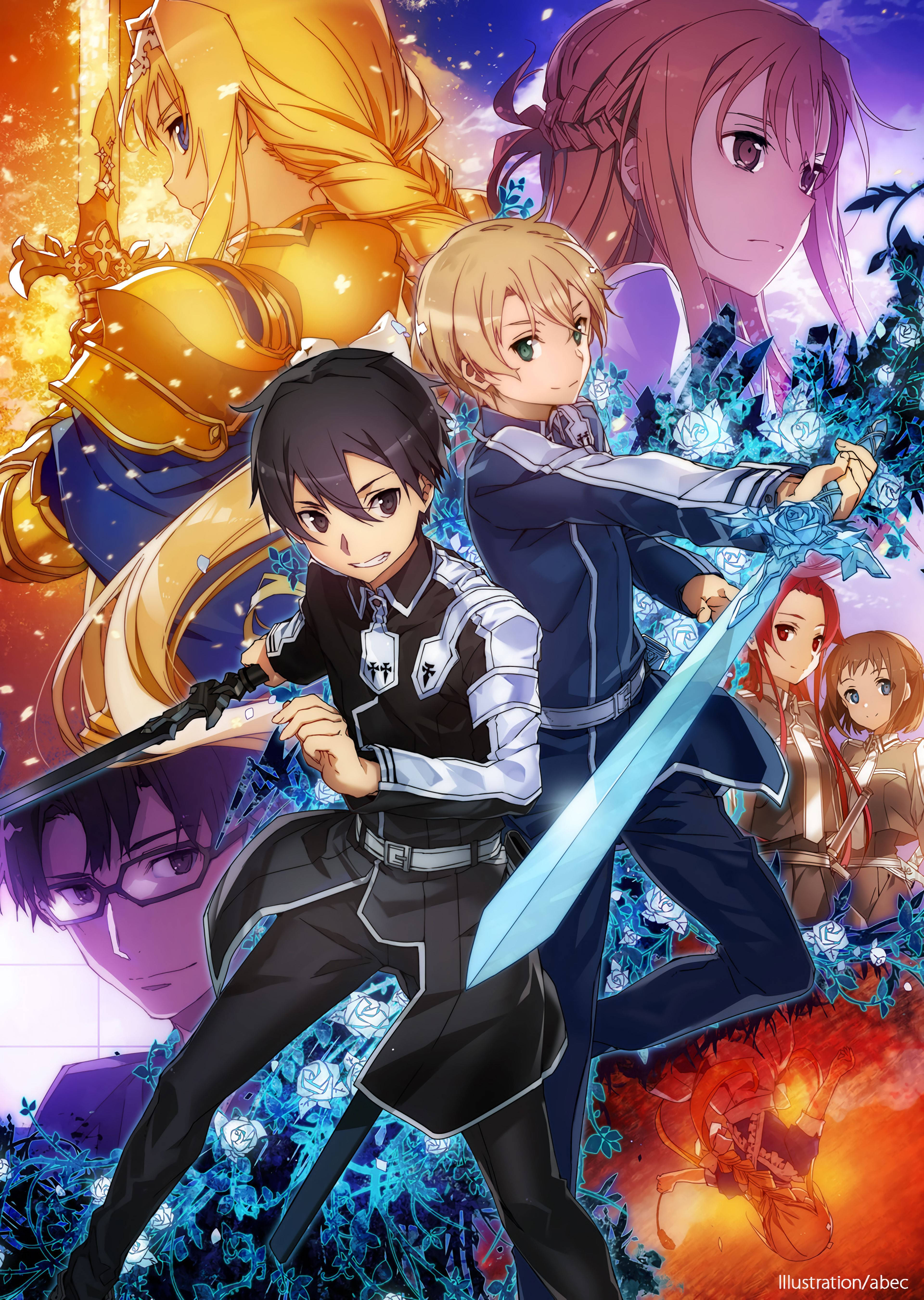 Kirito at ang kanyang mga kaibigan, ang makulay na cast ng SAO Wallpaper