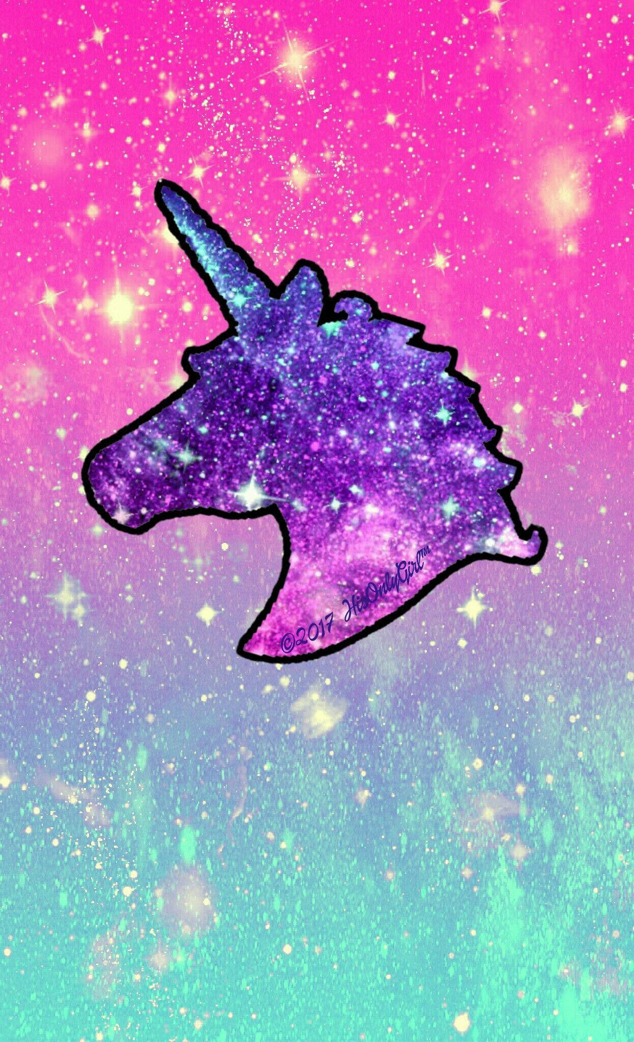 Kislap at mga Unikornyo Lila Wallpaper