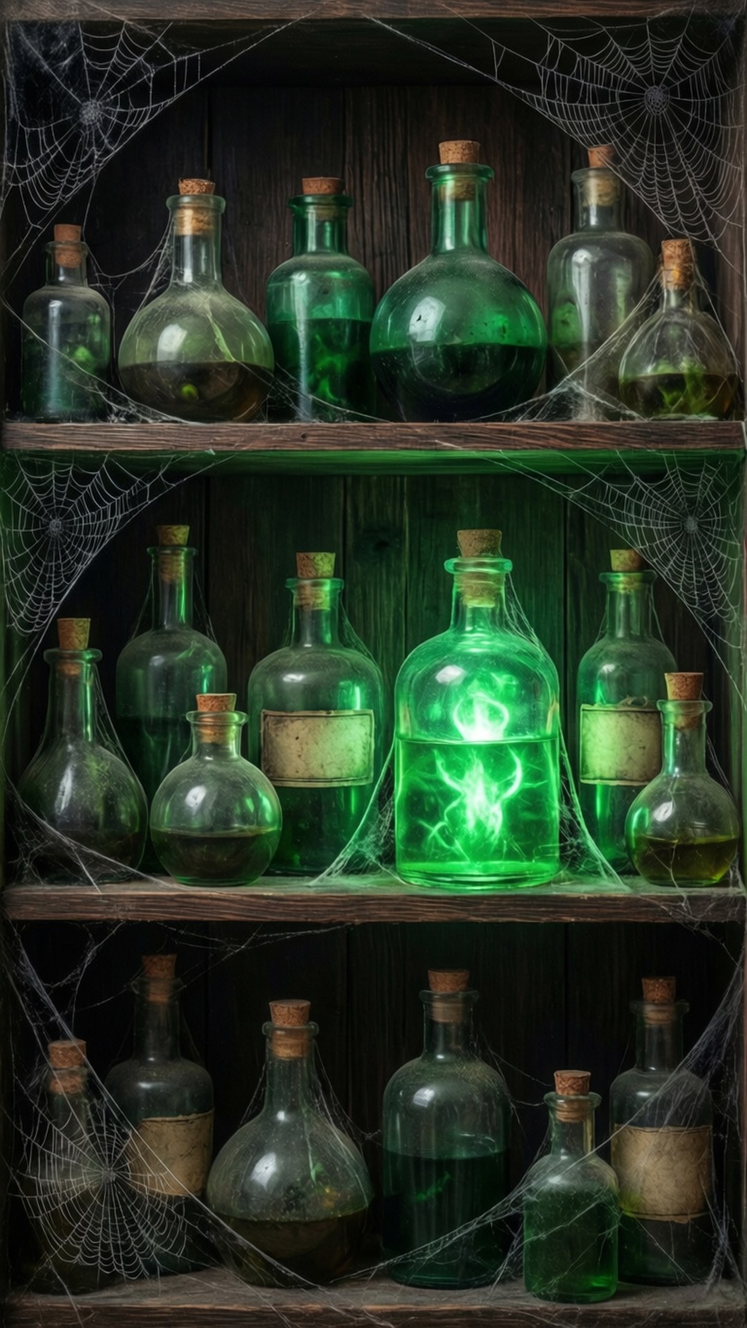 Kislap ng Estante ng mga Potion Wallpaper