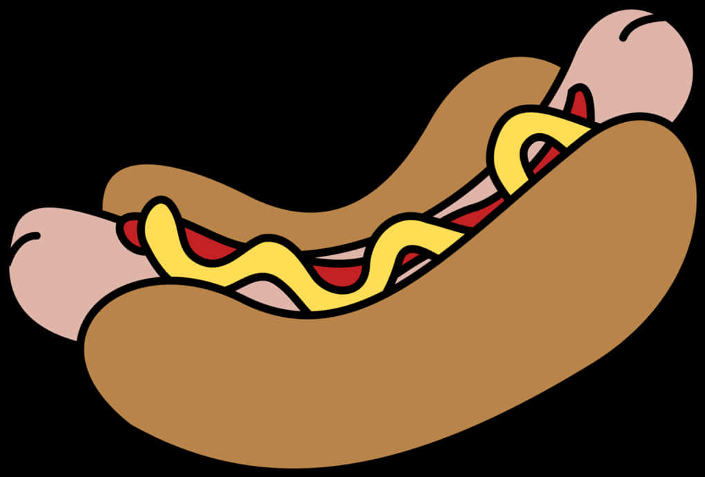 Klasik Ilustrasyon ng Hot Dog na Kartun Wallpaper