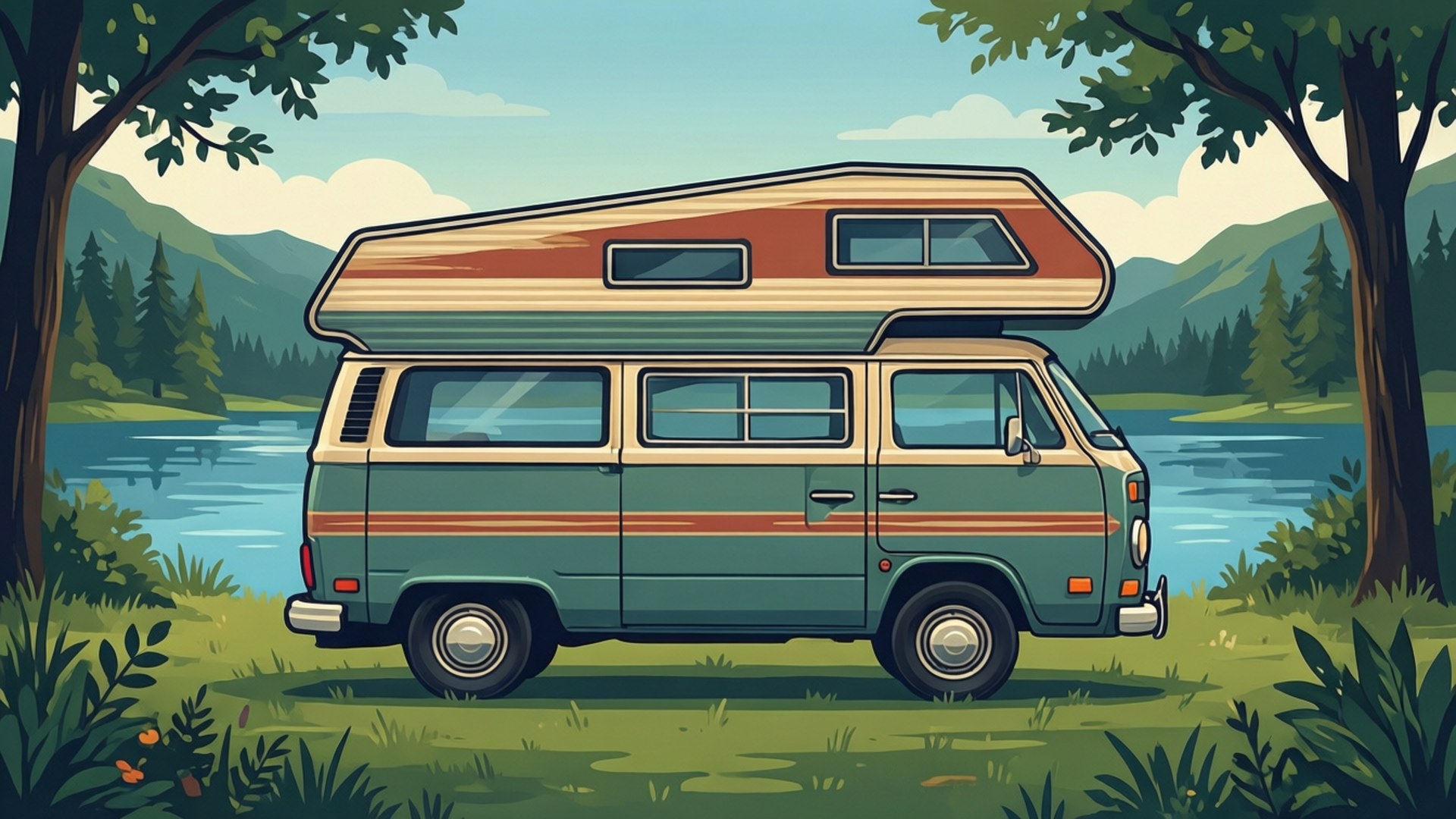 Klasikong Camper Wallpaper