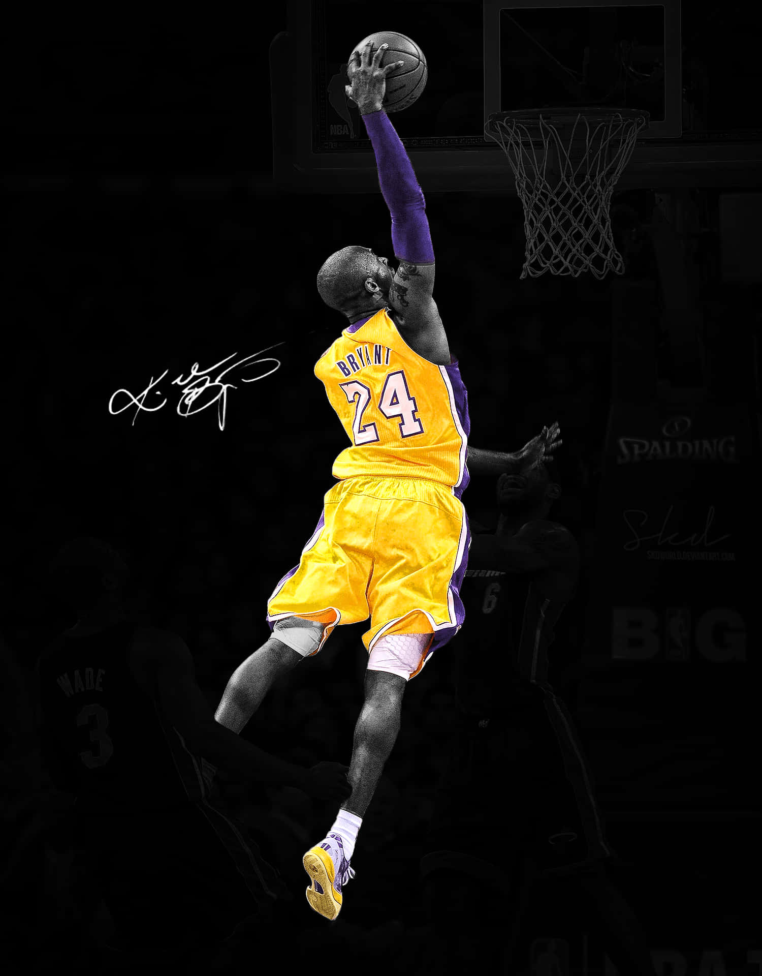 Kobe Bryant na may signature jump shot Wallpaper
