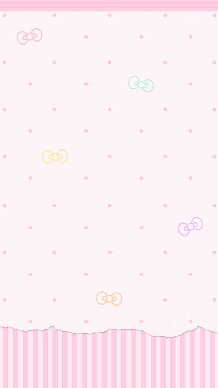 Koleksyon ng mga Bows sa Kawaii Pink na Background Wallpaper