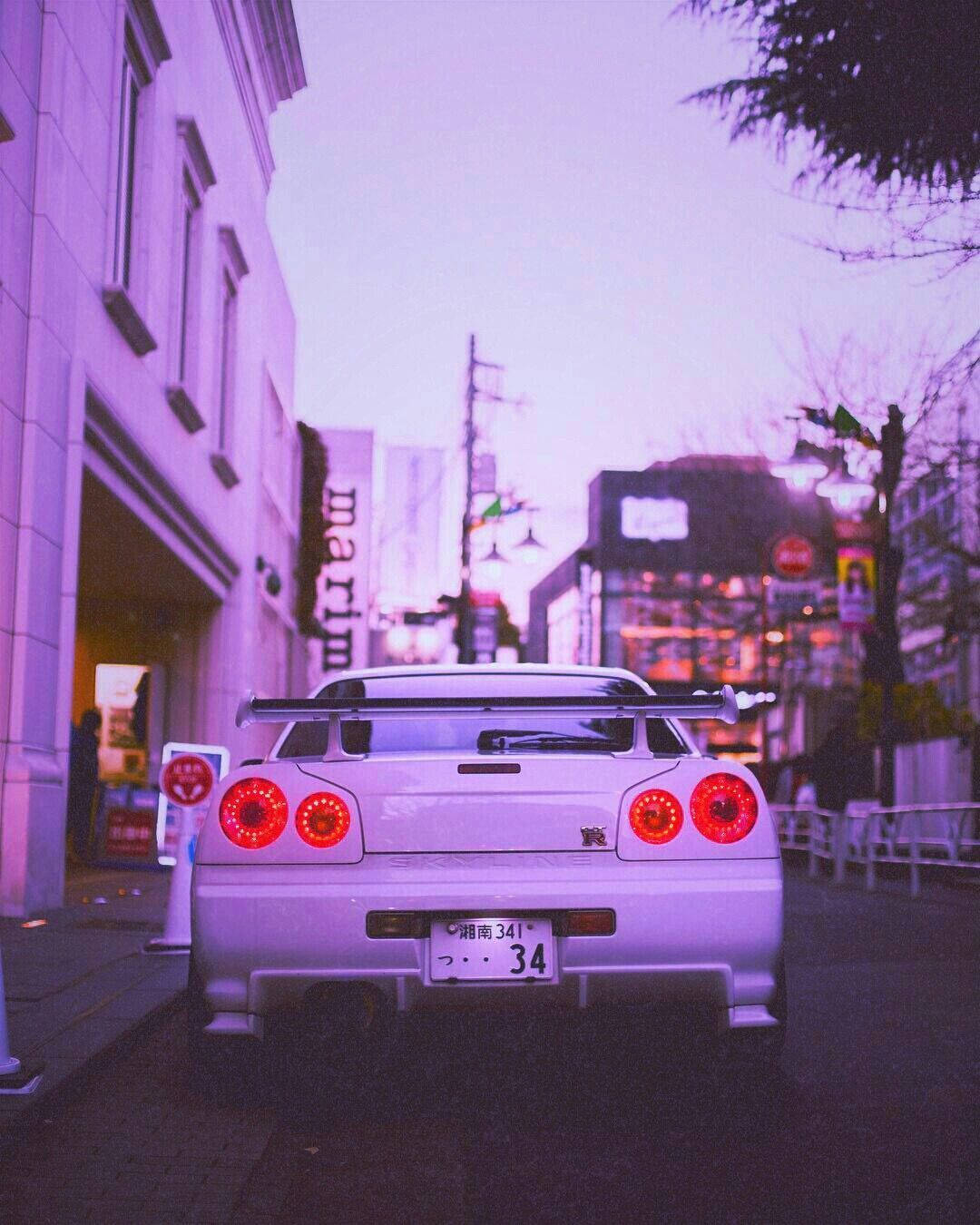 Kotse JDM na Light Purple Wallpaper