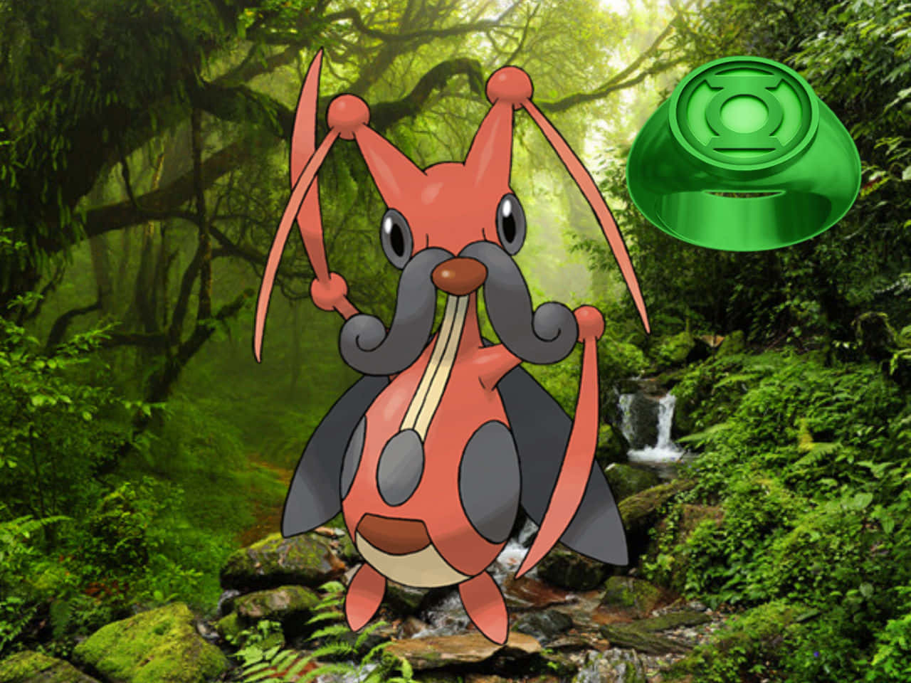 Kricketune Pokemon na may Likas na Background Wallpaper