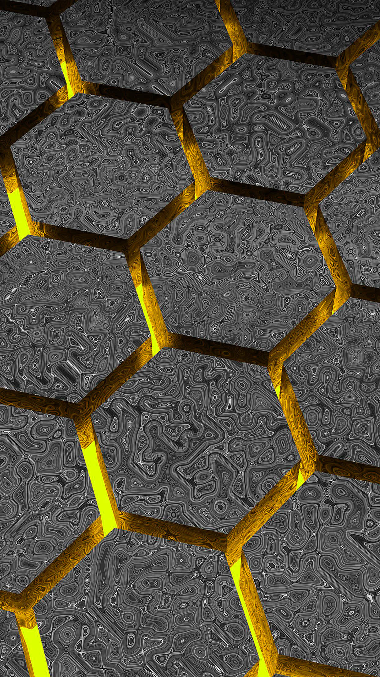 Kulay Abo at Dilaw na 3D Heksagon Wallpaper