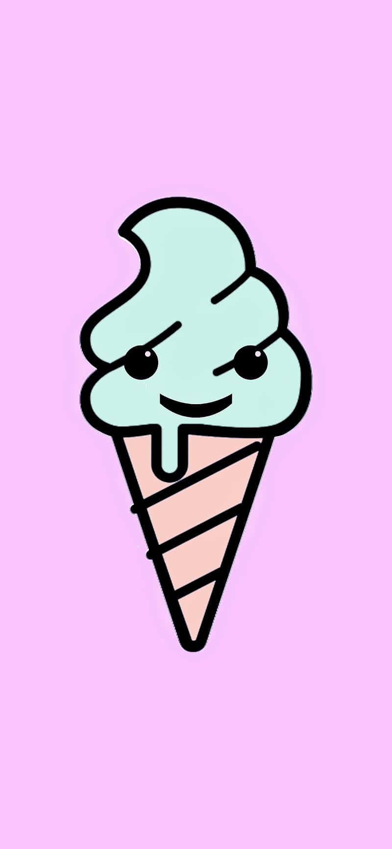 Kulay Green Ice Cream Minimalist Wallpaper