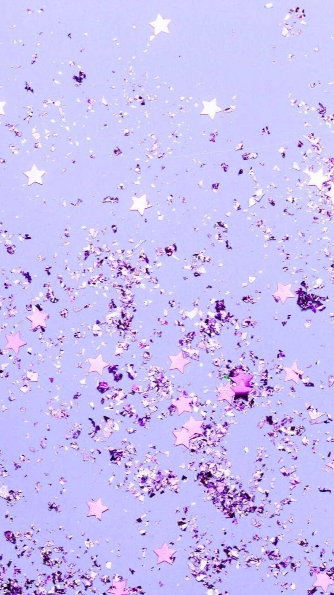 Kulay Lila na Glitter at Bituin Preppy PFP Wallpaper