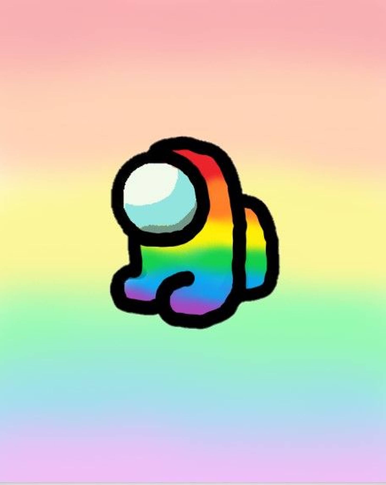 Kulay Pastel na Bahagharing Among US Character Wallpaper