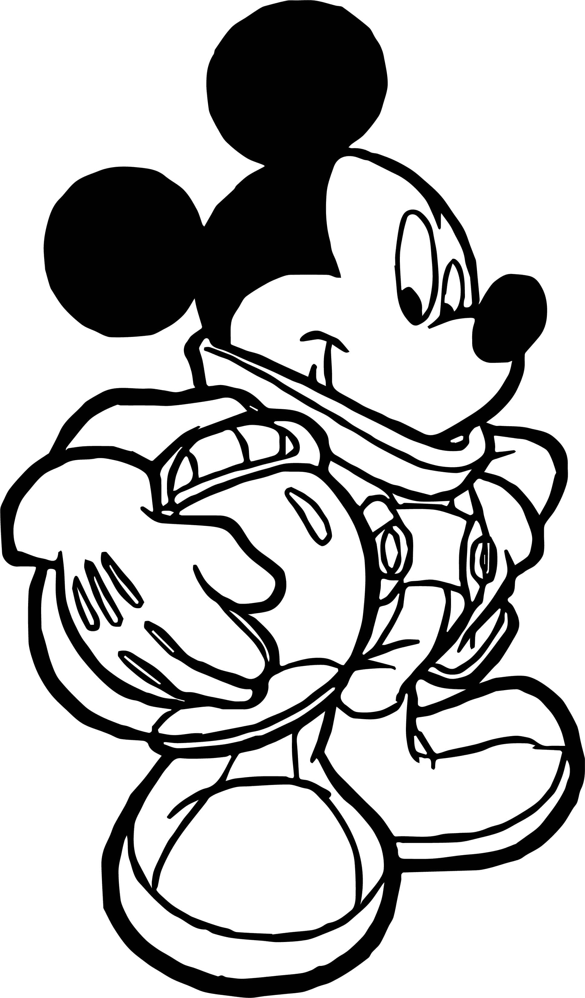 Kulayan ang iyong paboritong Disney character gamit ang Mickey Mouse coloring page Wallpaper