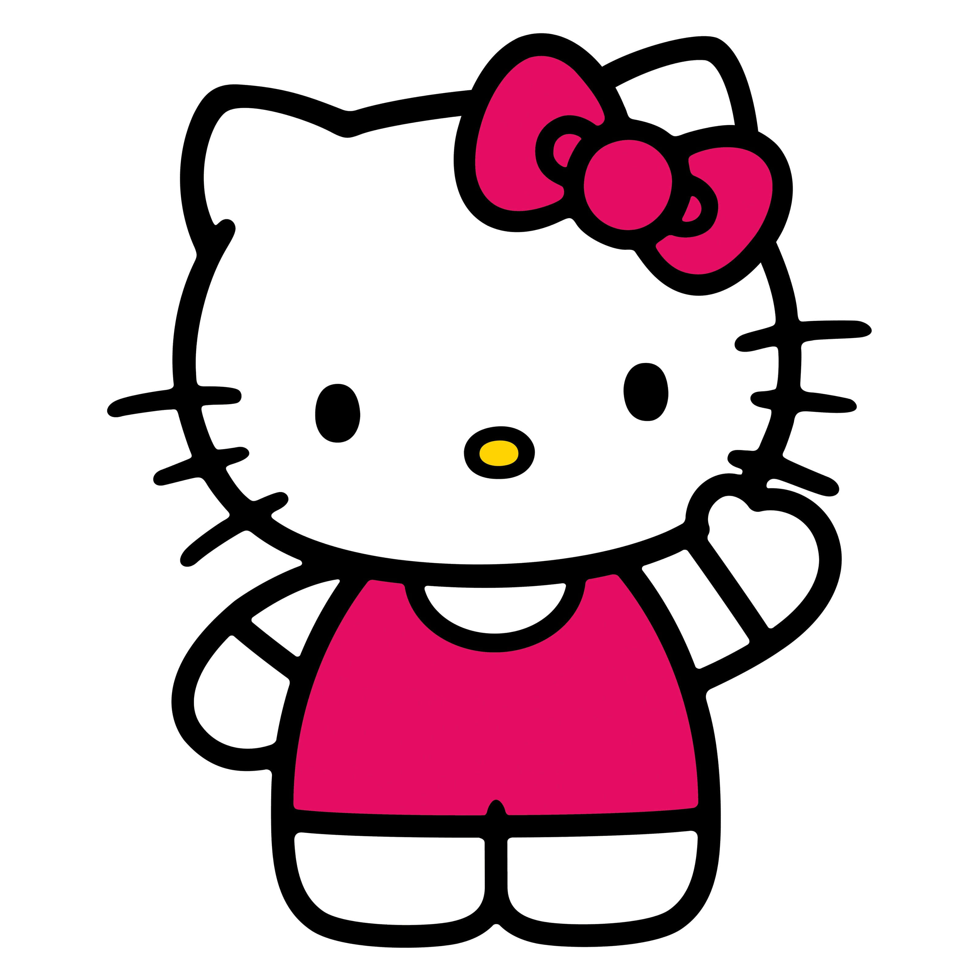 Kumakaway na Hello Kitty sa Pink na Background Wallpaper