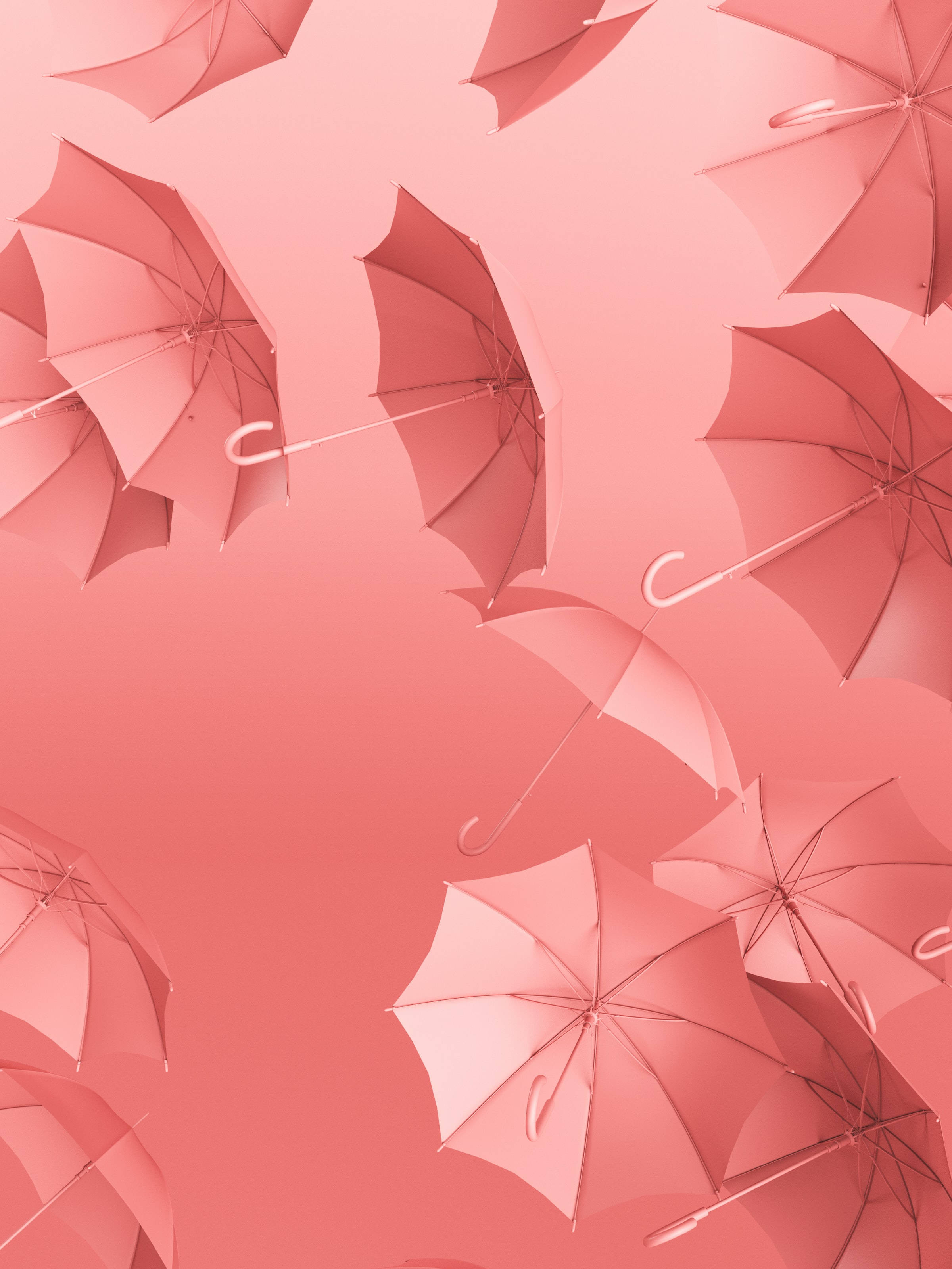 Kumikinang na Pink na Aesthetic na Lumulutang na mga Payong Wallpaper