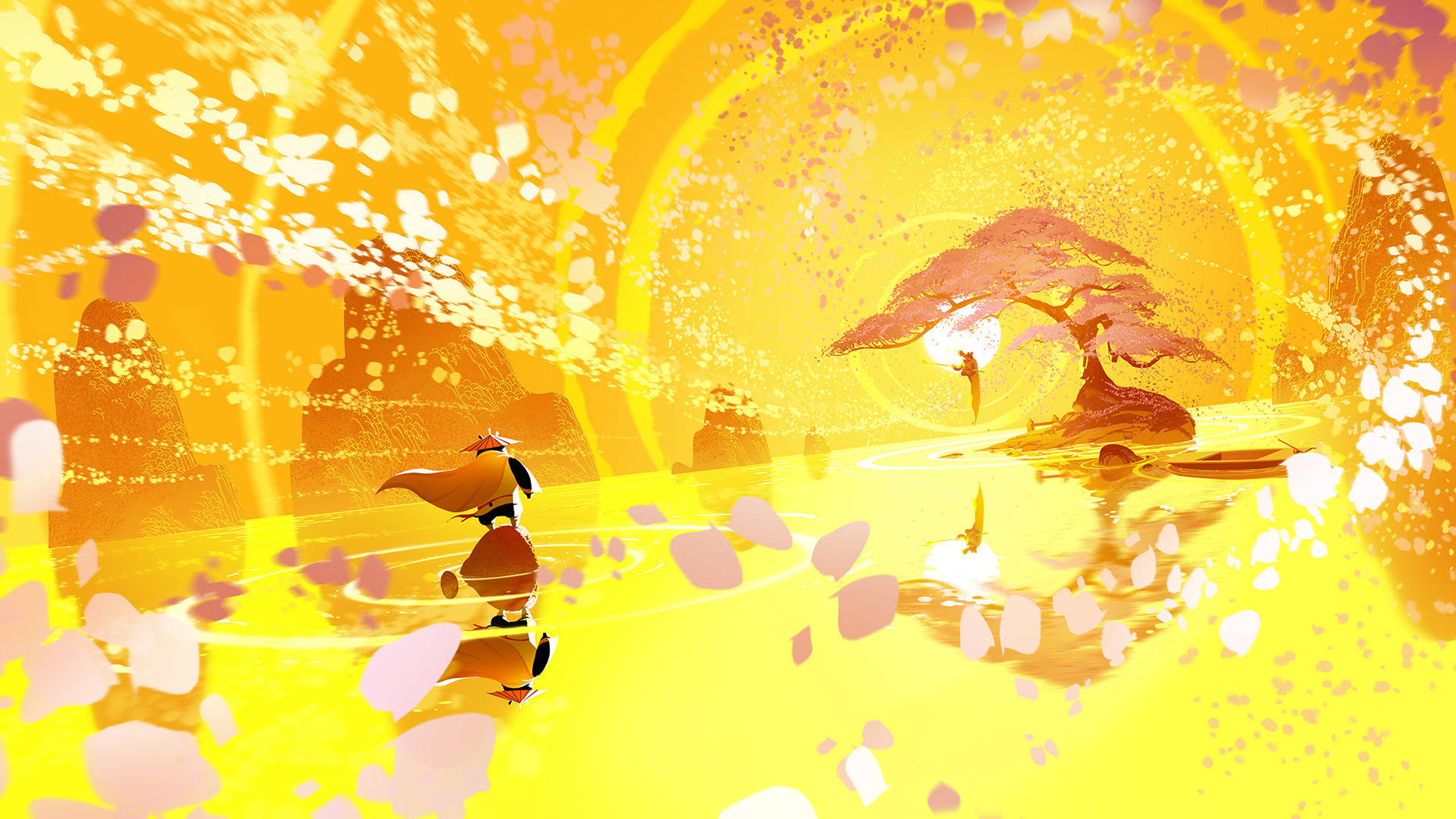 Kung Fu Panda Dragon Warrior na May Magandang Tanawin Wallpaper