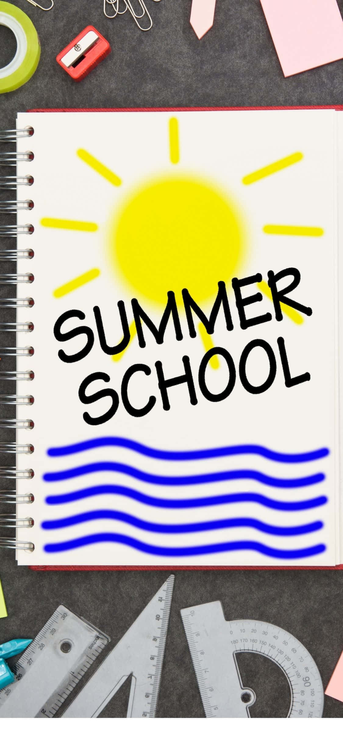 Kuwaderno ng Eskuwela iPhone X Summer Background Wallpaper