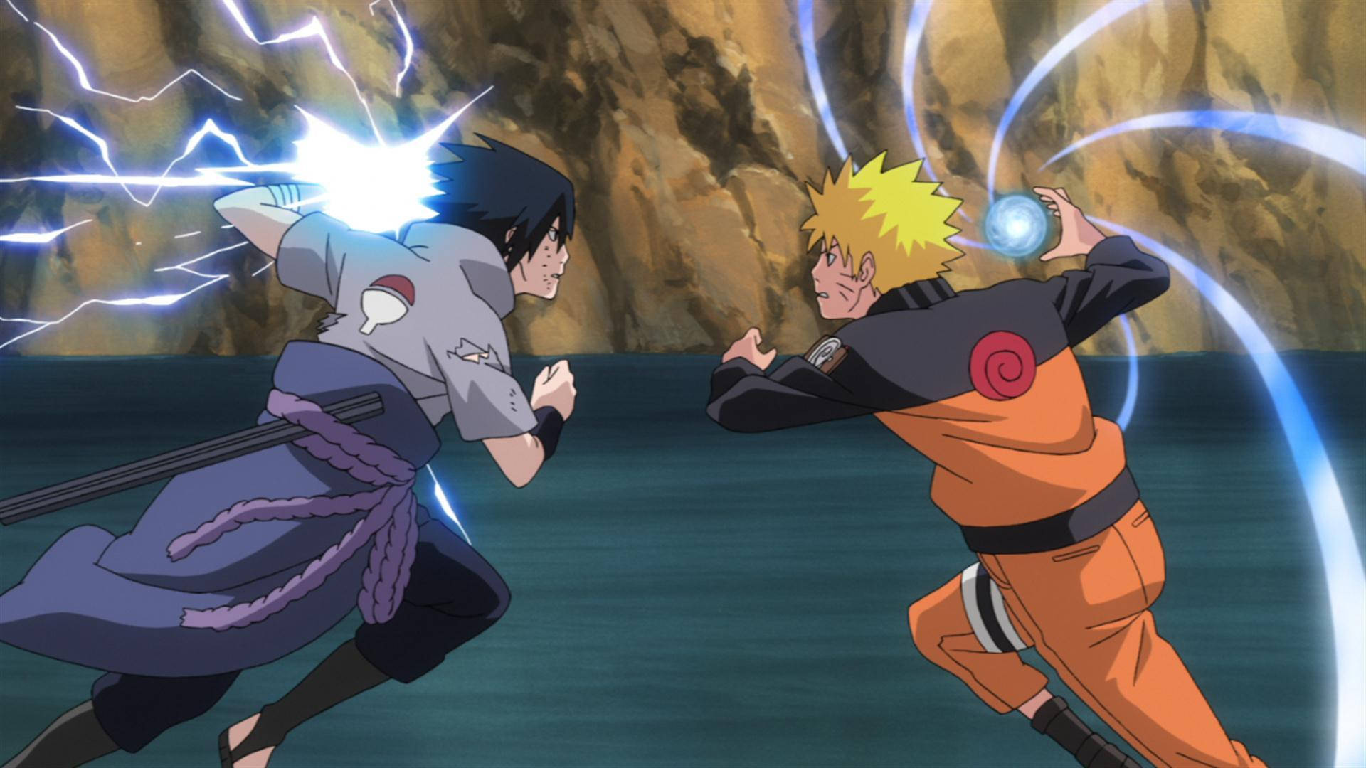 Labanan nina Naruto at Sasuke sa Lambak Wallpaper