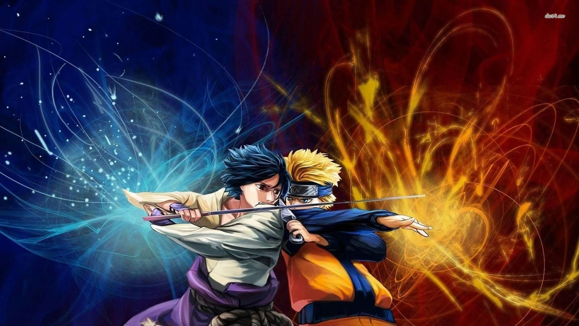 Labanan nina Naruto at Sasuke Wallpaper