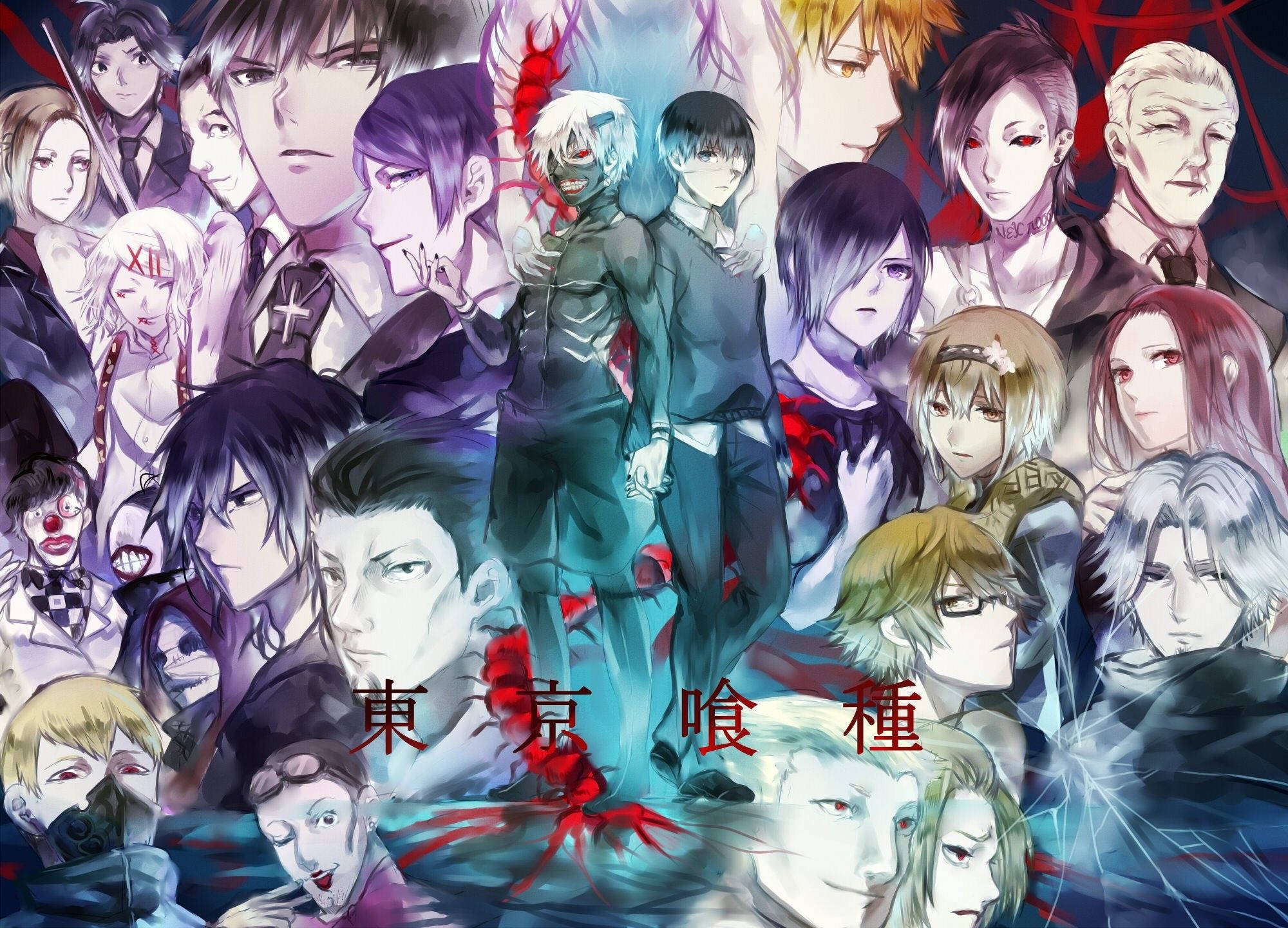Lahat ng mga Tauhan ng Tokyo Ghoul Wallpaper