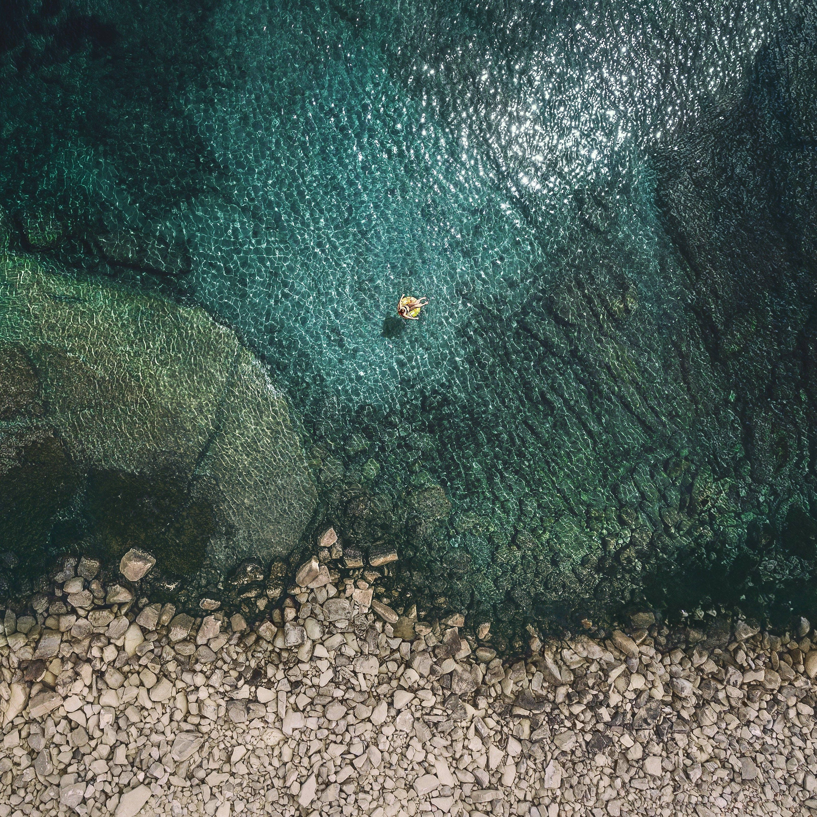 Lake Drone Shot iPad Display Wallpaper
