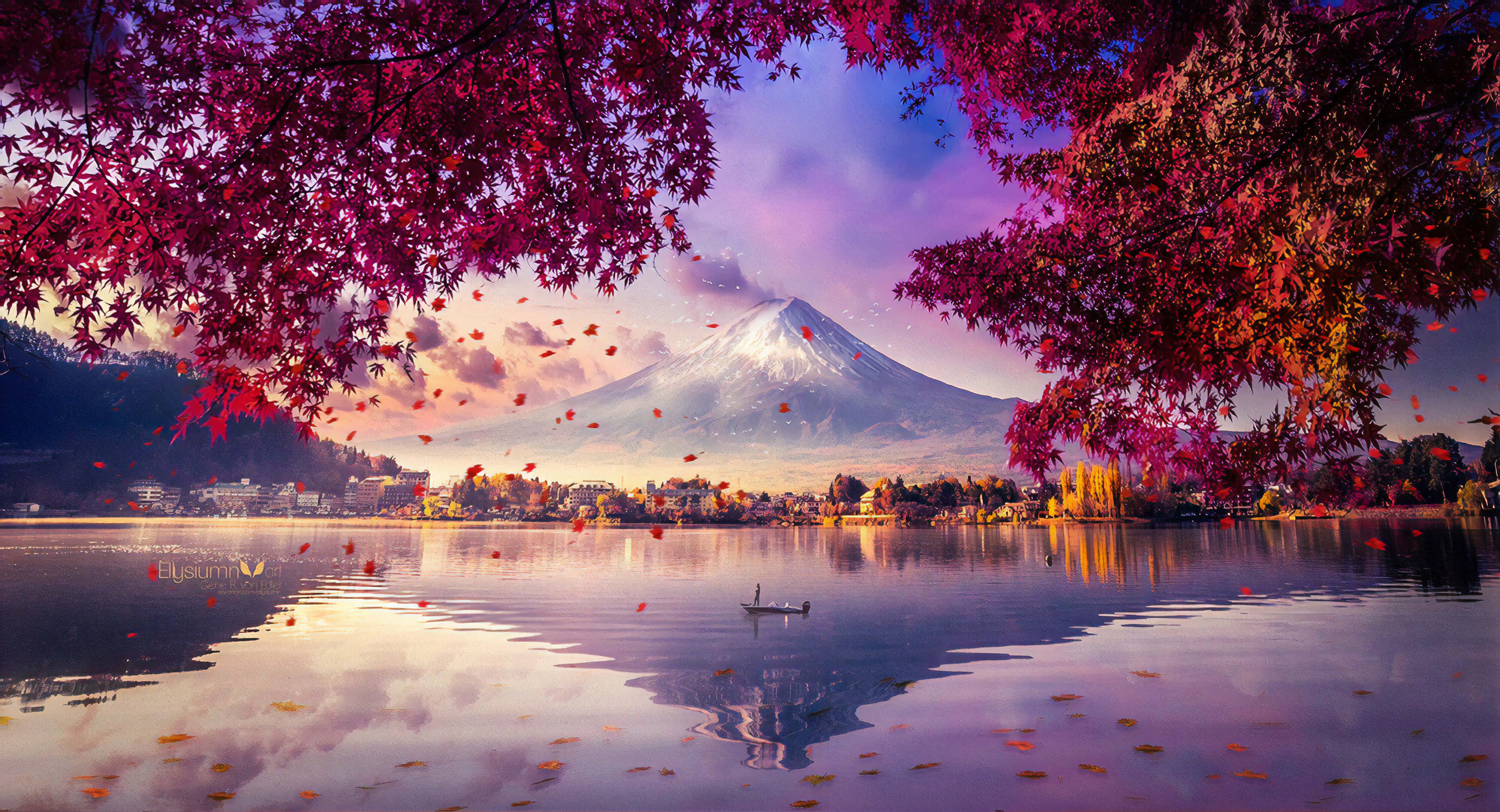 Lake Mount Fuji 4K Background Wallpaper