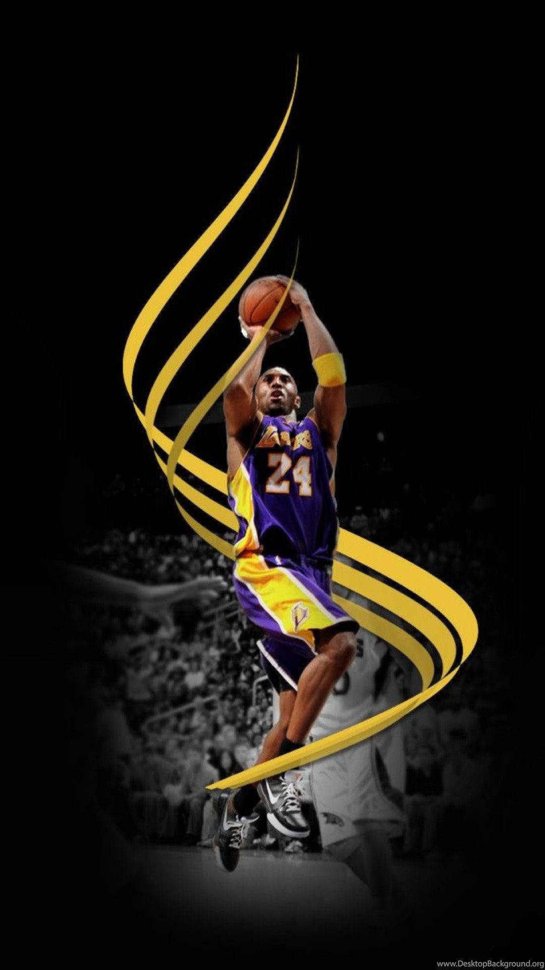 Lakers iPhone Kasama si Kobe na Nag-shu-shoot Wallpaper