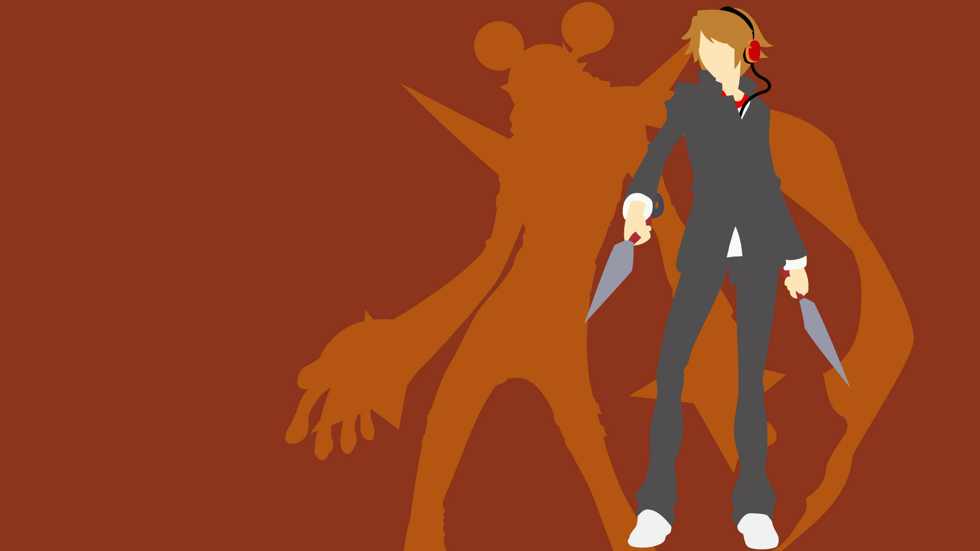Lalaking May Kahel na Buhok na Minimalist na Anime Wallpaper