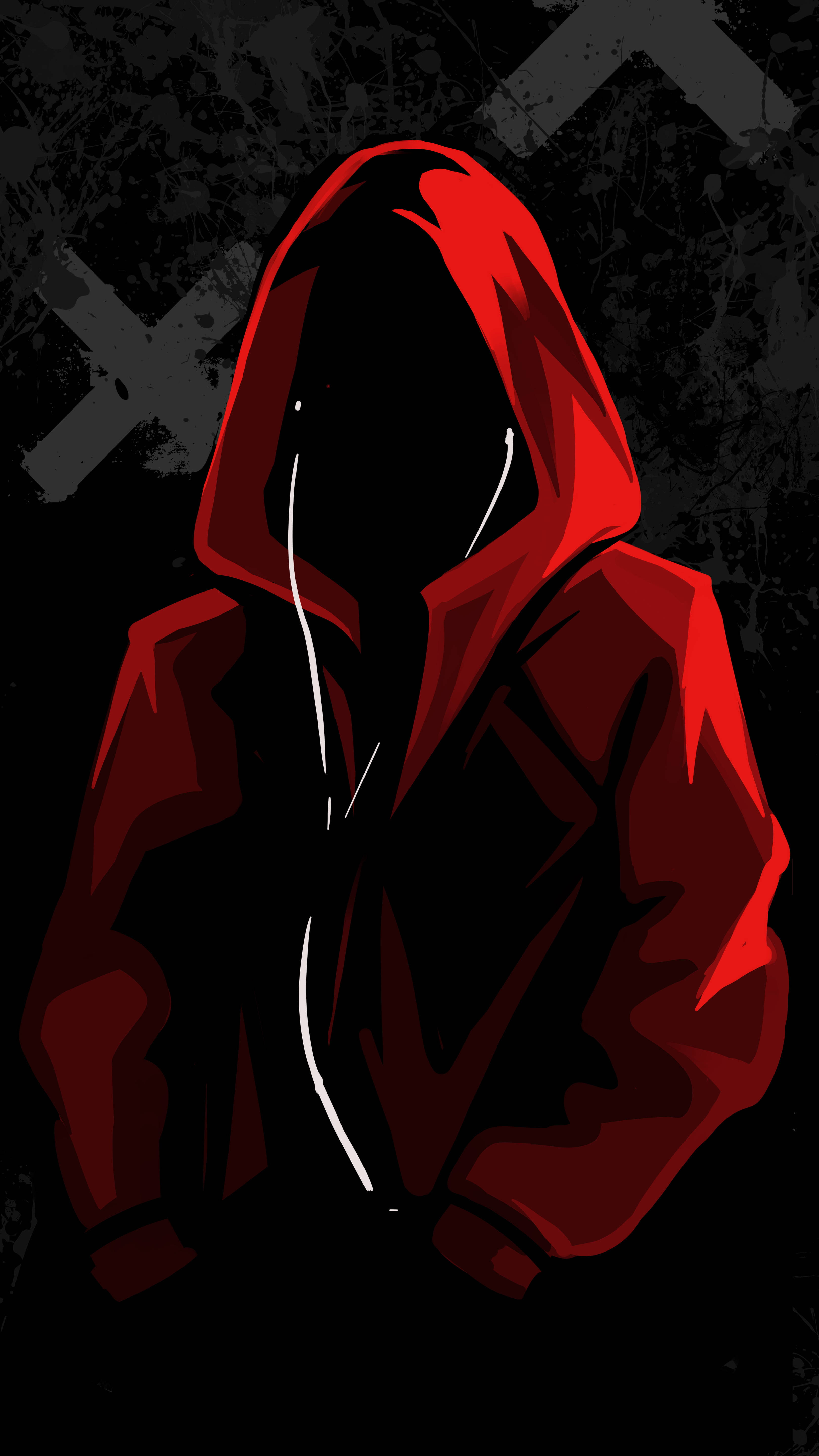 Lalaking Nakasuot ng Pulang Hoodie na may 8K Phone Wallpaper